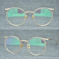hand made retro round glasses frames japanese titanium ultra light myopia eyeglasses for women women prescription gafas oculos