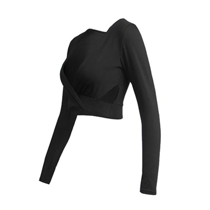 

Women's Sexy Deep V Elastic Slim Long Sleeve Short Top