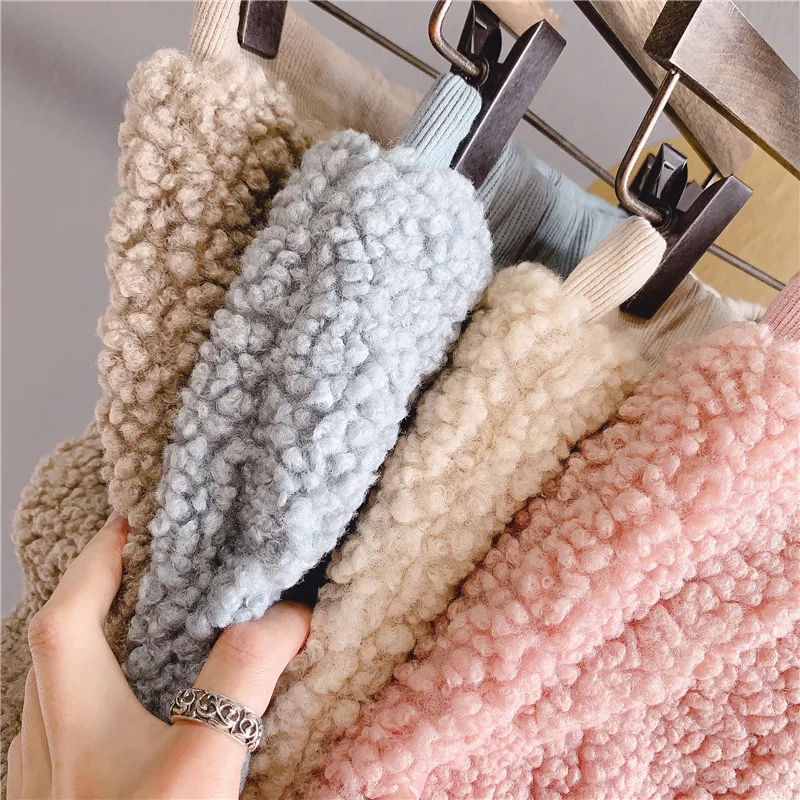 

2021 Children's Clothing Autumn And Winter Boys Warm Pants Girls Lamb Cashmere Plus Velvet Pants Imitation Lamb Pants