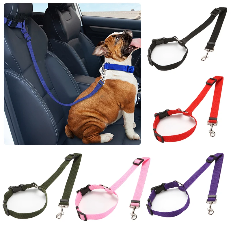 

Автомобильный ремень безопасности для домашних животных, регулируемый эластичный светоотражающий ремень безопасности для собак и кошек