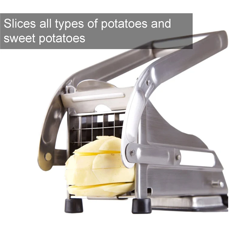 

New Potato Cutter Fruit Vegetable French Fry Chopper Tool with 2 Blades Manual Cutter Potato Peeler Tool Kitchen Accessories