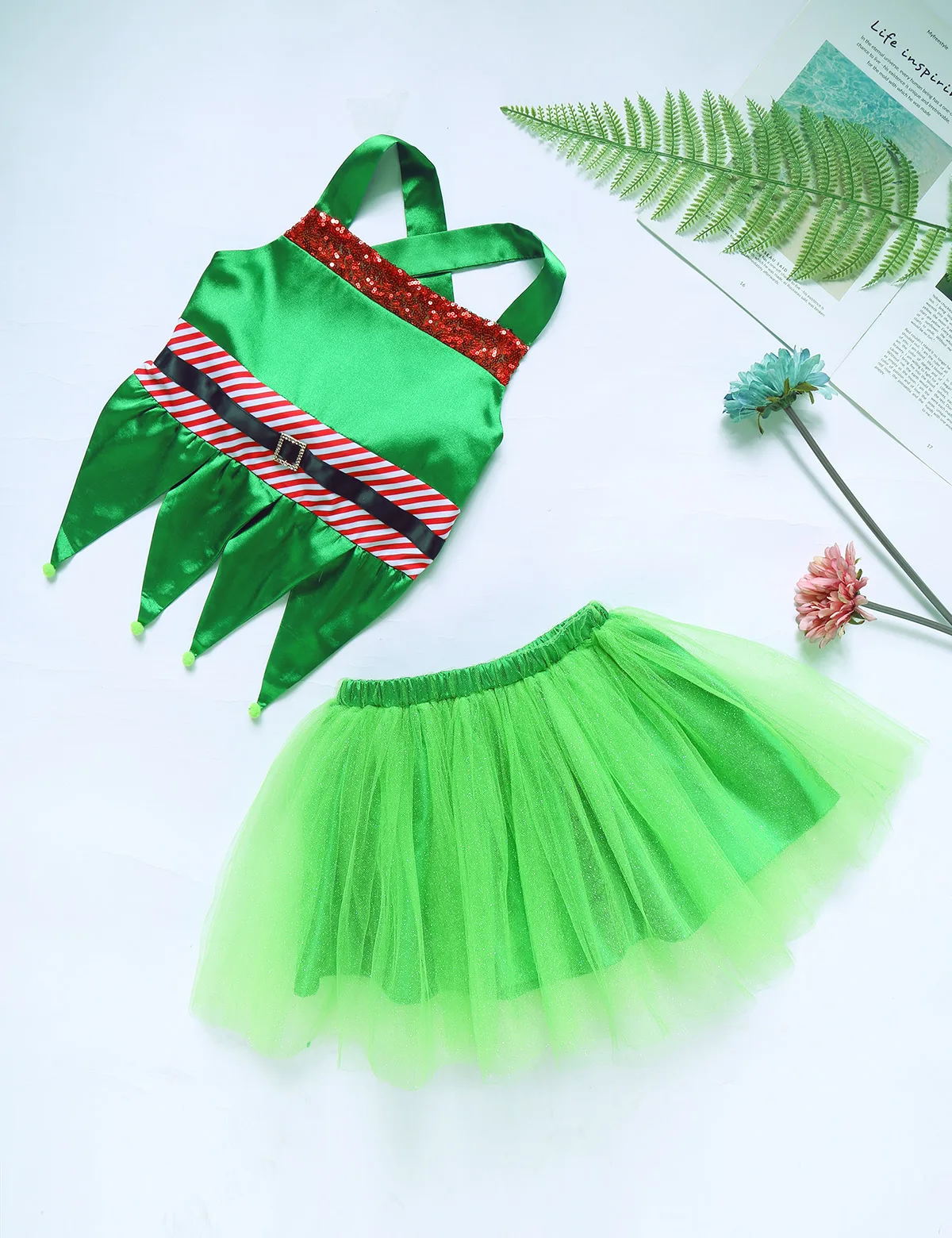 Детский новогодний костюм для девочек Рождественский маскарадный детский топ с