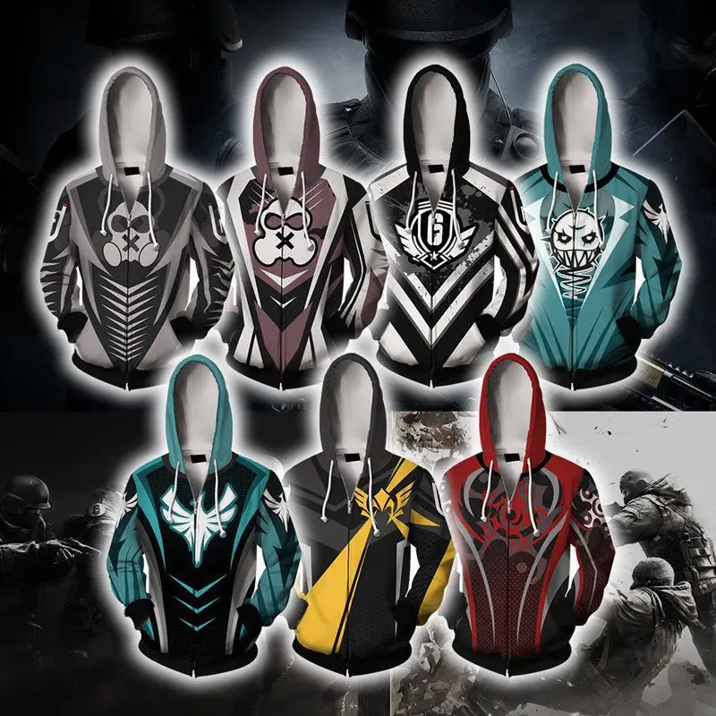 Новинка модные 3D толстовки с изображением радуги Six Siege для мужчин/wo мужские