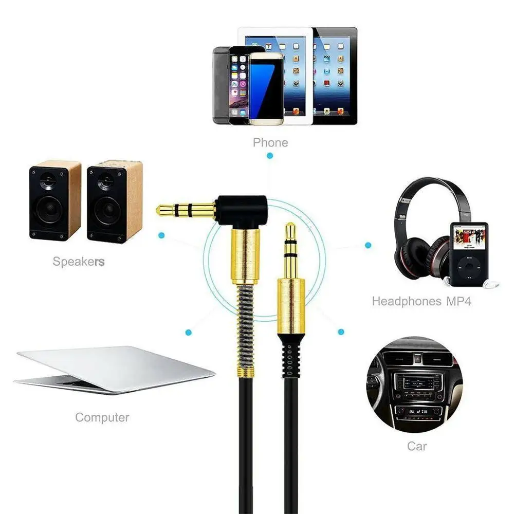 Универсальный аудиокабель со штекером 3 5 мм и Aux автомобильный вспомогательный