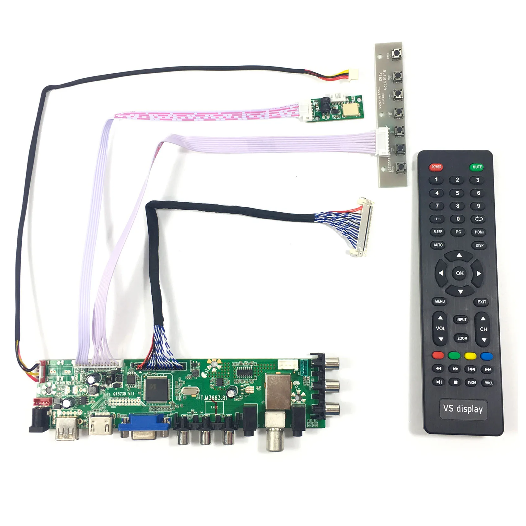 

VGA AV USB ATV DTV LCD Controller Board T.M3663.81 work for 17inch 1280x1024 G170EG01 V1