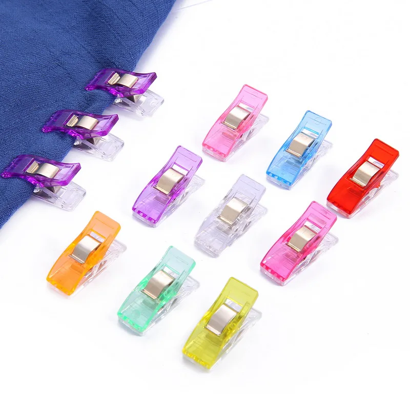 

10pcs 2.7×1×1.5cm Tape Bias Maker DIY Job Foot Case Supplies Multicolor Plastic Clip Hemming Sewing Tools Sewing Accessories