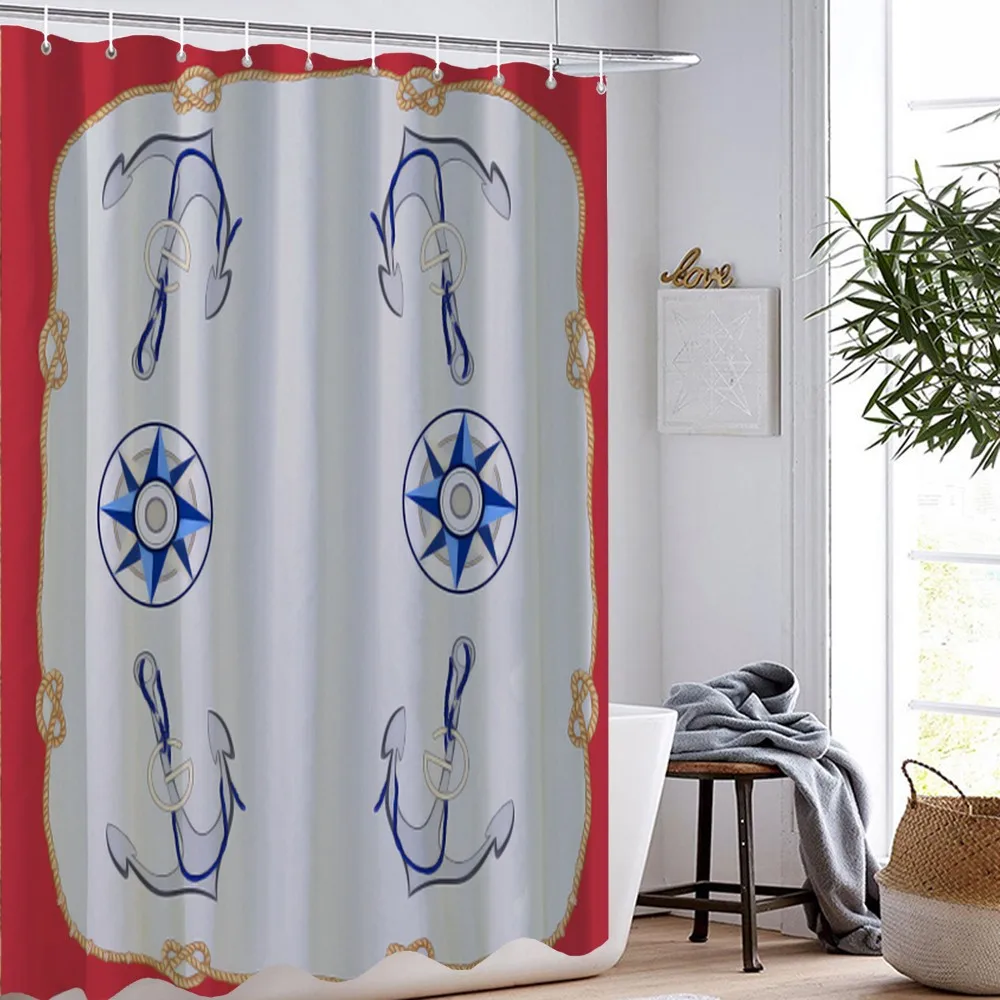 3D принт крюк для судна душ Шторы компас веревка Ванная комната один Красной