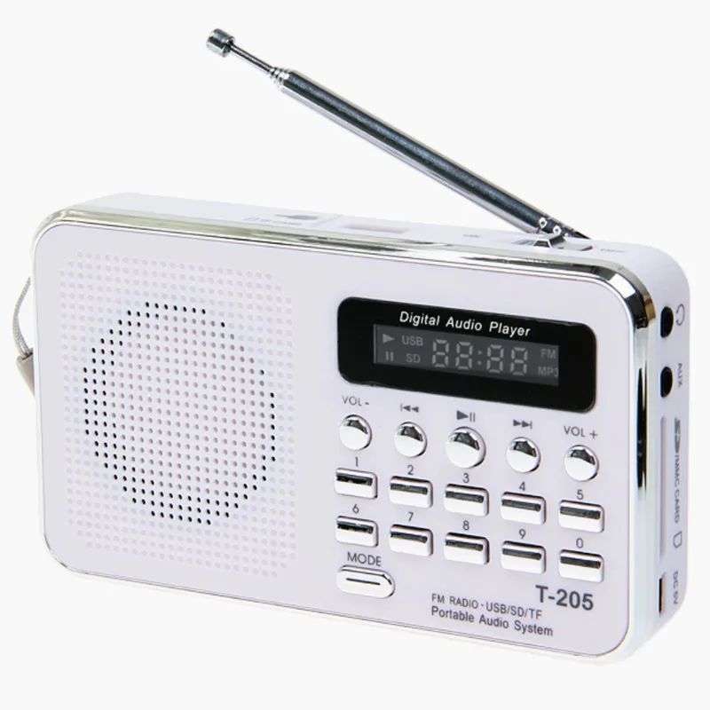 Горячая Распродажа портативный fm радиоприемник T 205 с Hi Fi картой цифровой