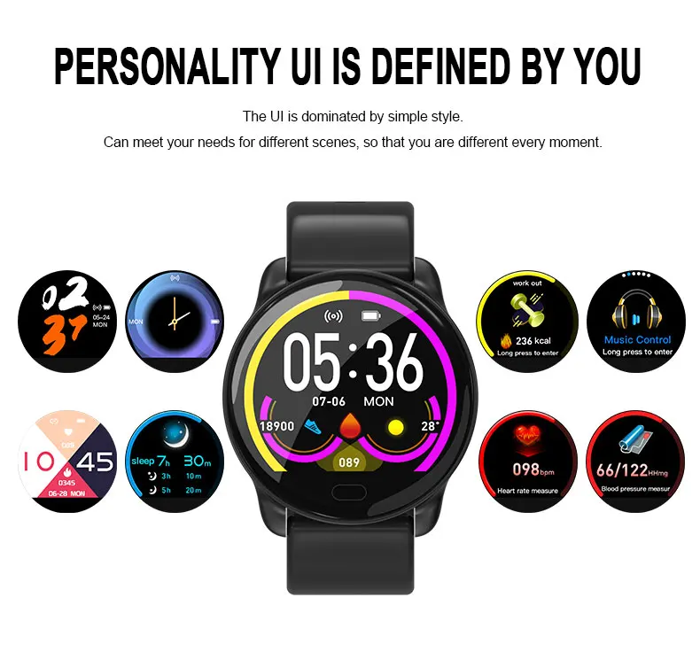 Longet новейший K9 SmartWatch цветной сенсорный экран с пульсометром отслеживание активности сообщения уведомления спортивный браслет для бега