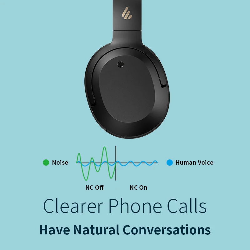 EDIFIER W820NB Wireless Headphones Hybrid ANC Active Noise Cancelling Hi-Res Audio Bluetooth 5.0 40mm Driver Bluetooth Headset