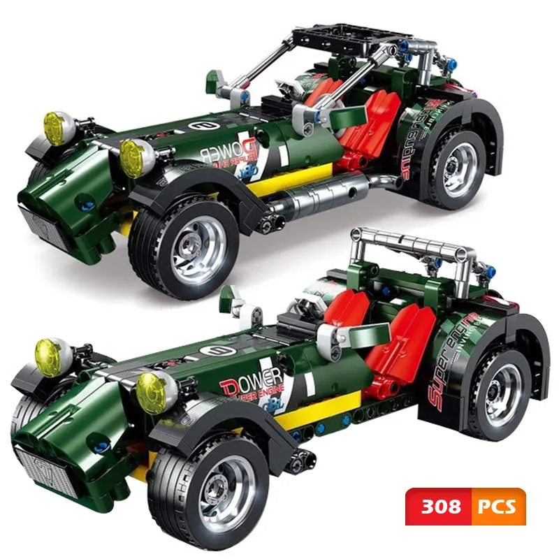 

Новинка 2021, городской технический гоночный автомобиль, детские игрушки, механические спортивные автомобили, строительные блоки, Длинная мо...