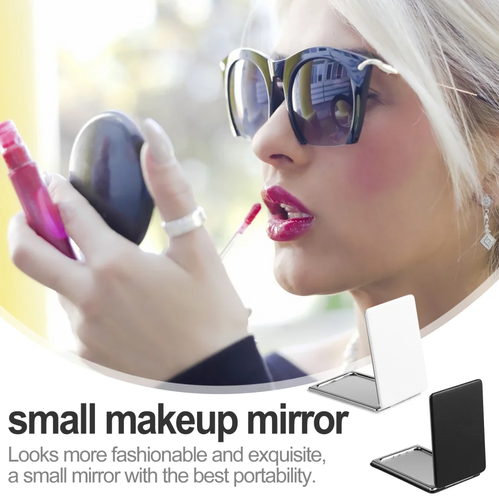 

2Pcs Portable Foldable Double-Sided Compact Mirror Makeup Cosmetic Mirror