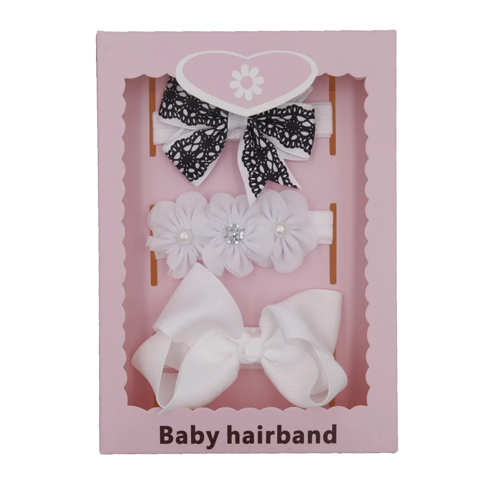 

3/pcs Fashion Cute Bowknot Baby Girl Hair Accessories Princess Hair Hand Kids Headband for Baby Gifts As Birthday with Gift Box