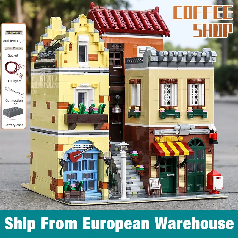 Форма король 16008 уличная Строительная игрушка MOC модель кофейного домика