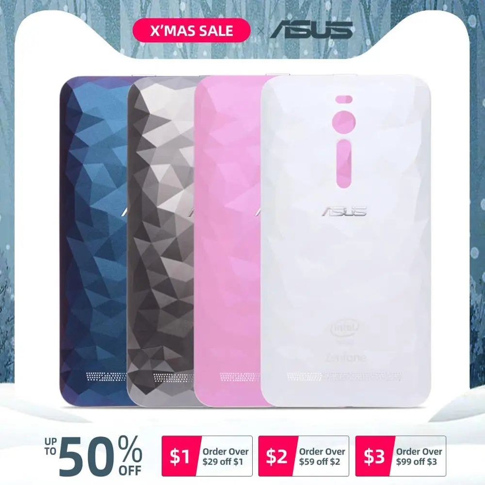 Задняя крышка для ASUS Zenfone 2 ZE551ML на батарею черный белый