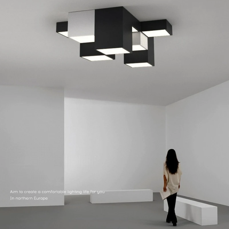 Минималистичные комбинированные металлические потолочные лампы в