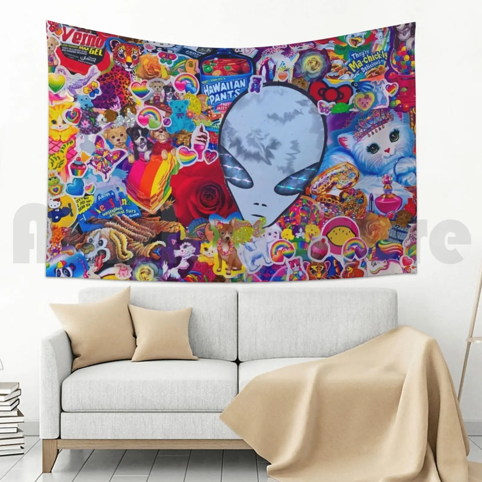 90s коллаж гобелен фон настенный красочный искусство абстрактное Лиза Фрэнка 90-х