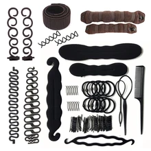 Multi-style Women Hair Accessories DIY Hair Styling Braiding Tools Magic Donut Hair Bun Maker Hairstyle Braider Twist Hair Clips (3)