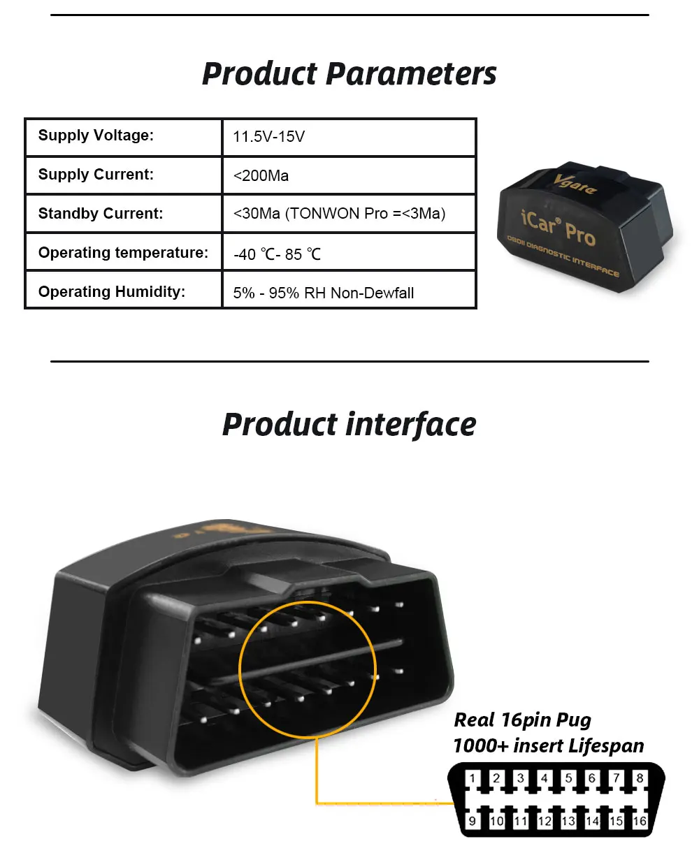 Vgate icar wifi OBD II elm 327 V2.1 pro obd 2 сканер сканирующий инструмент профессиональный автомобильный диагностический инструмент считыватель кодов OBDII для ios android ipone