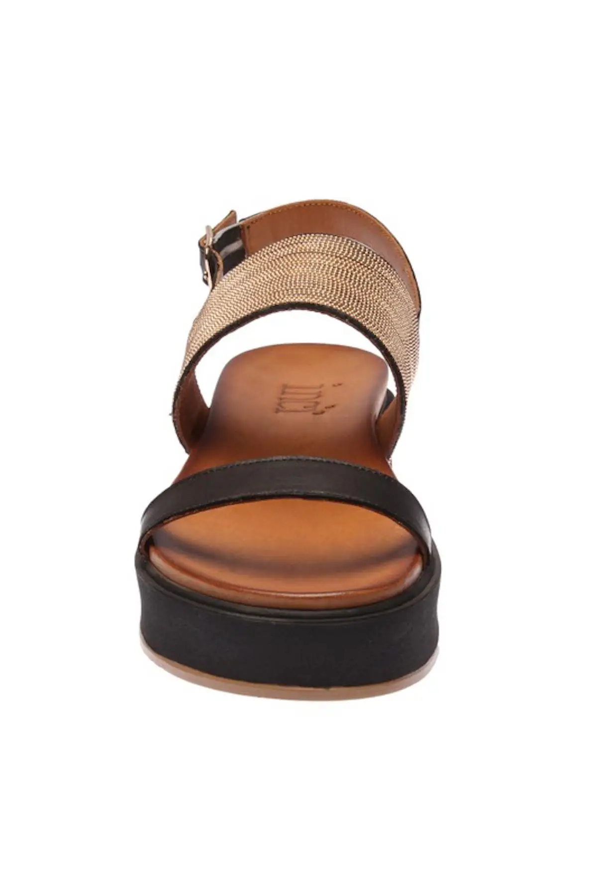 Женские сандалии из натуральной кожи с жемчугом Цвет Черный коллекция 120130002048