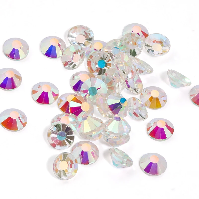 Круглые прозрачные Стразы для ногтей YL 1440 шт стеклянные стразы с плоским
