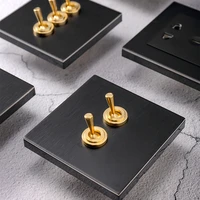 1 4 gang wall light switch black stainless steel panel 2 way concealed hotel guest house brass lever retro toggle switch