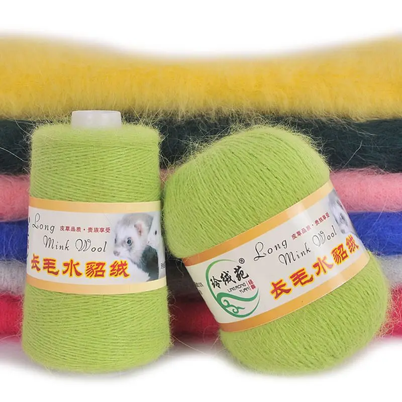 Мягкая норковая шерсть Роскошная ручная вязка длинная кашемировая вязаная пряжа