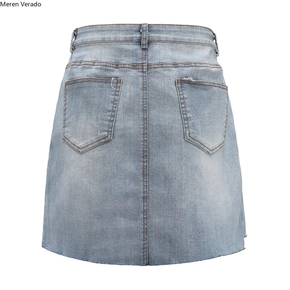 Женская джинсовая мини-юбка с высокой талией Meren Verado повседневная короткая юбка