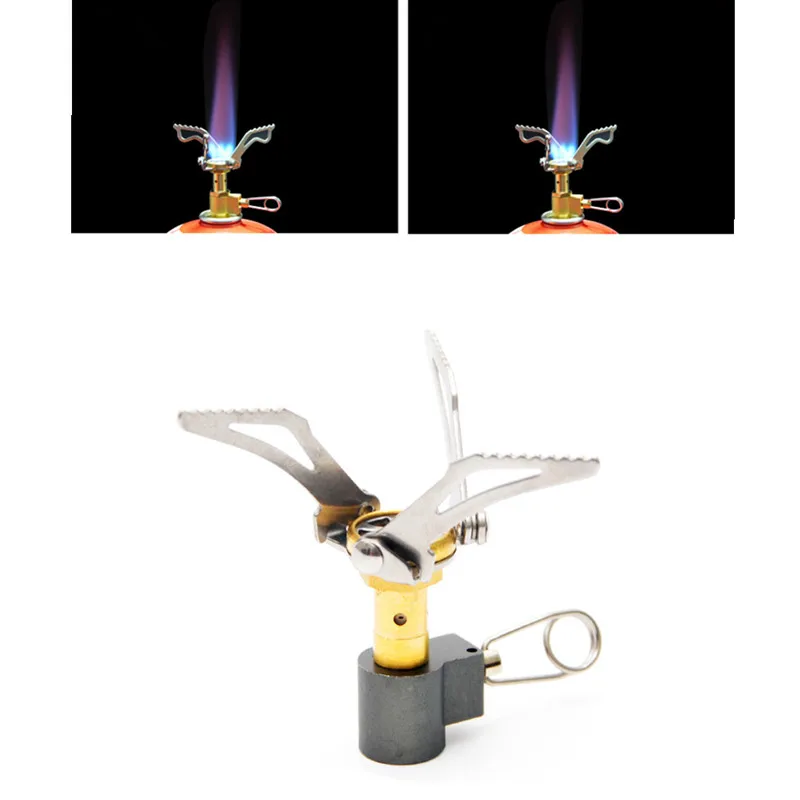 

Aluminum alloy Light Weight Folding Small Mini Ultralight Outdoor Camping Cook Burner Gas Stove 3000 Strong Firepower