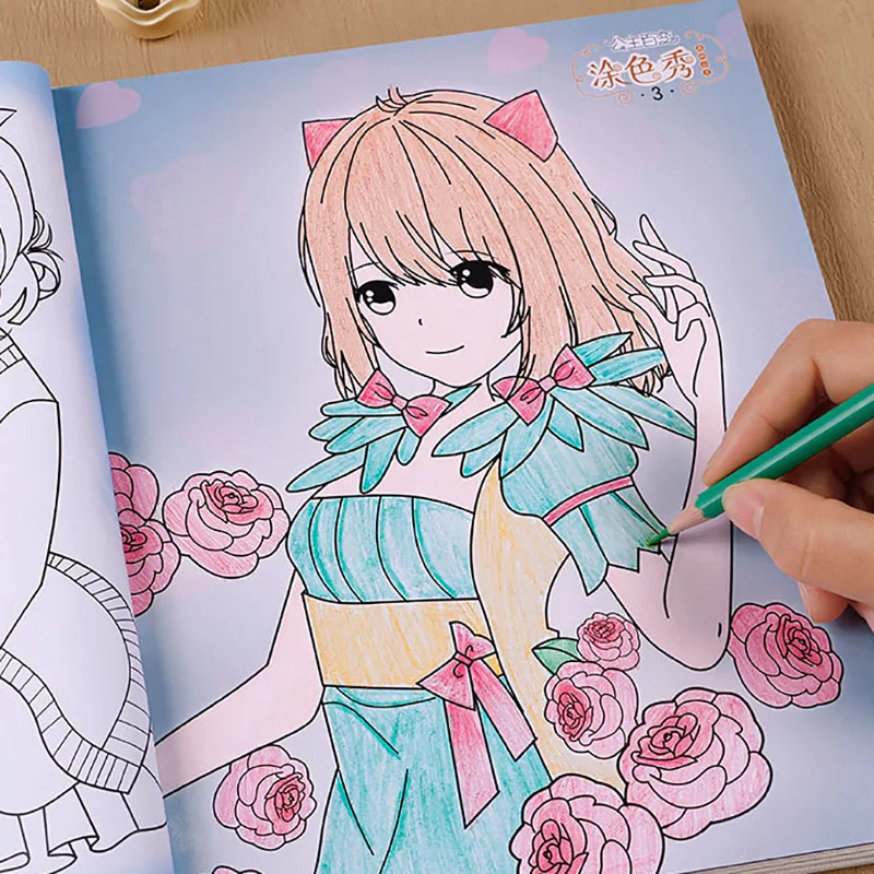 

Princess Painting Book Coloring Children's Picture Book Kindergarten coloring hand drawn painting book Variety coloring show