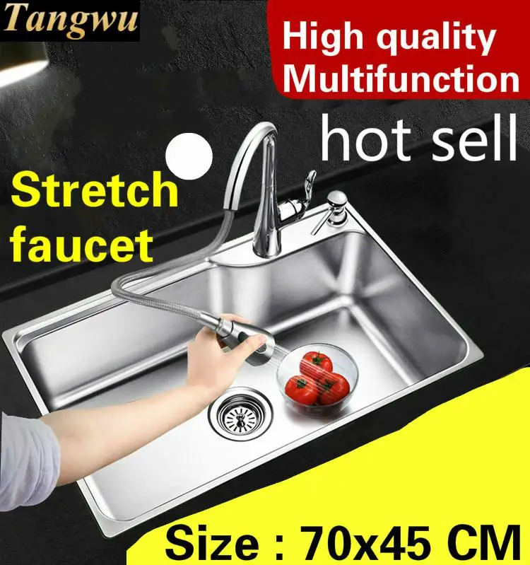 Растягивающийся смеситель для кухни 304 дюйма из нержавеющей стали 70x45 см|Кухонные