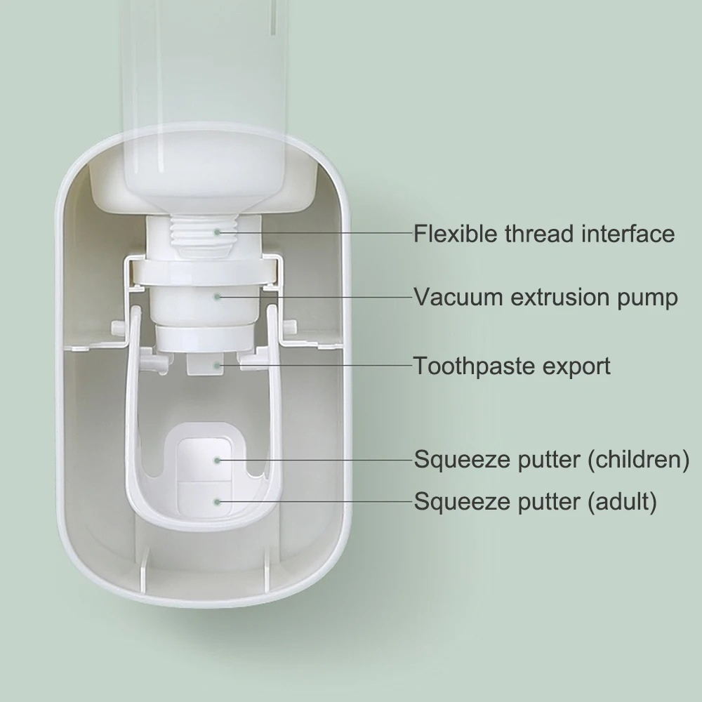 Automatic Toothpaste Dispenser Wall Mount Toothbrush Holder Bathroom Accessories Set Squeezer for | Дом и сад