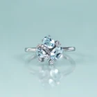 GEM'S BEAUTY 925 пробы серебряные уникальные кольца с тремя камнями, кольца ручной работы с голубым топазом для женщин, романтический подарок