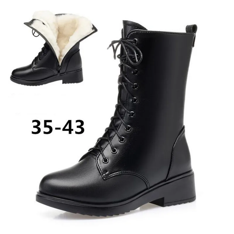 Женские зимние сапоги из натуральной кожи на шнуровке | Обувь