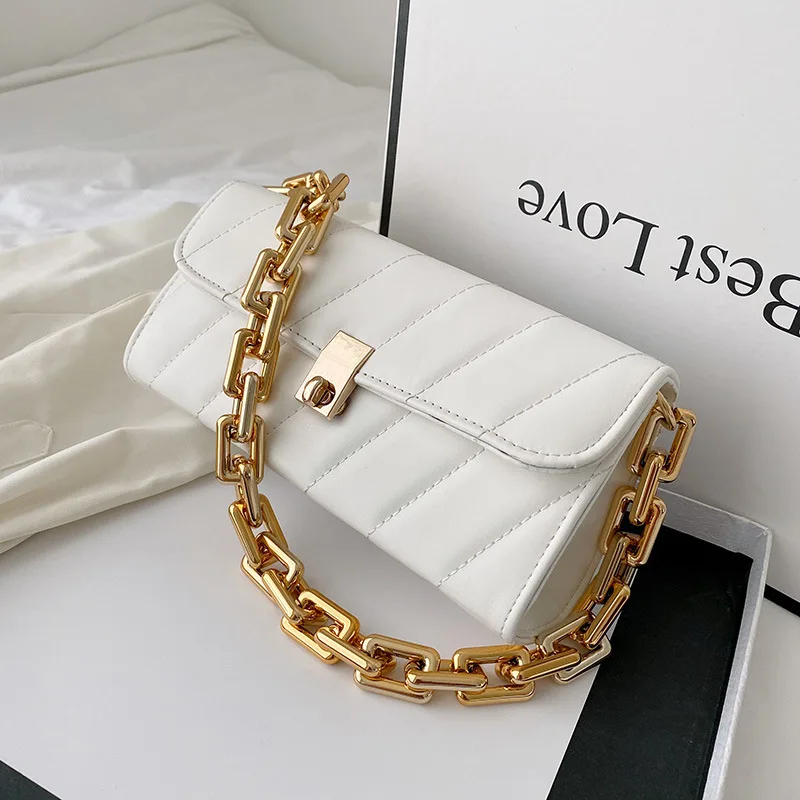 

High-end Fashion Trend Chain Women's Bag INS Fashion Shoulder Bag Texture Clamshell Underarm Bag Hand Bag