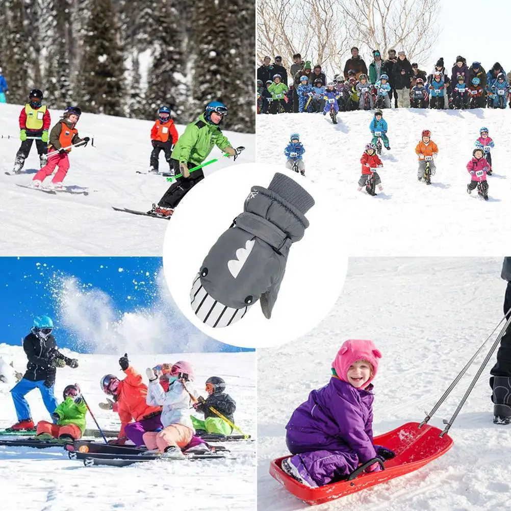 

Fashion Children Kids Winter Snow Warm Gloves Boys Girls Waterproof Ski Gloves Printed Thicken Mittens Warm Winter Gloves