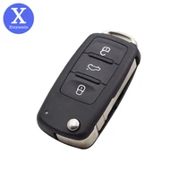 xinyuexin key shell fit for volkswagen vw golf 6 polo passat flip key for seat for skoda 3button car key shell replacement case