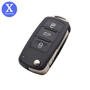 Корпус Ключа Xinyuexin, подходящий для VOLKSWAGEN VW Golf 6 Polo Passat, откидной ключ для SEAT, SKODA, 3 кнопки, Сменный Чехол для автомобильного ключа