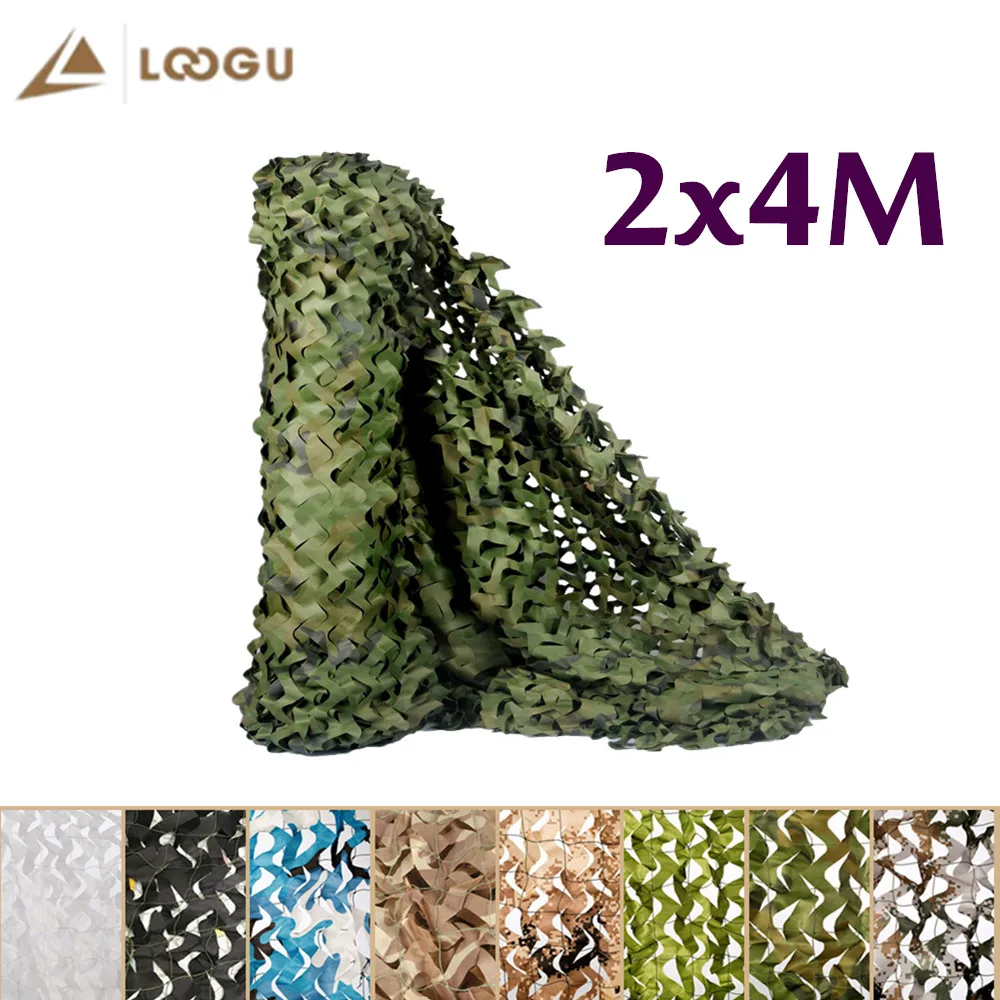 Армированная Военная камуфляжная сетка LOOGU 8 цветов 2*4 м белая черная армейская