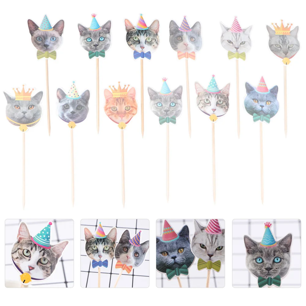 

48Pcs Creaive Cute Lovely Cupcake Decor Cat Topper Topper Cake Topper for Party Kids