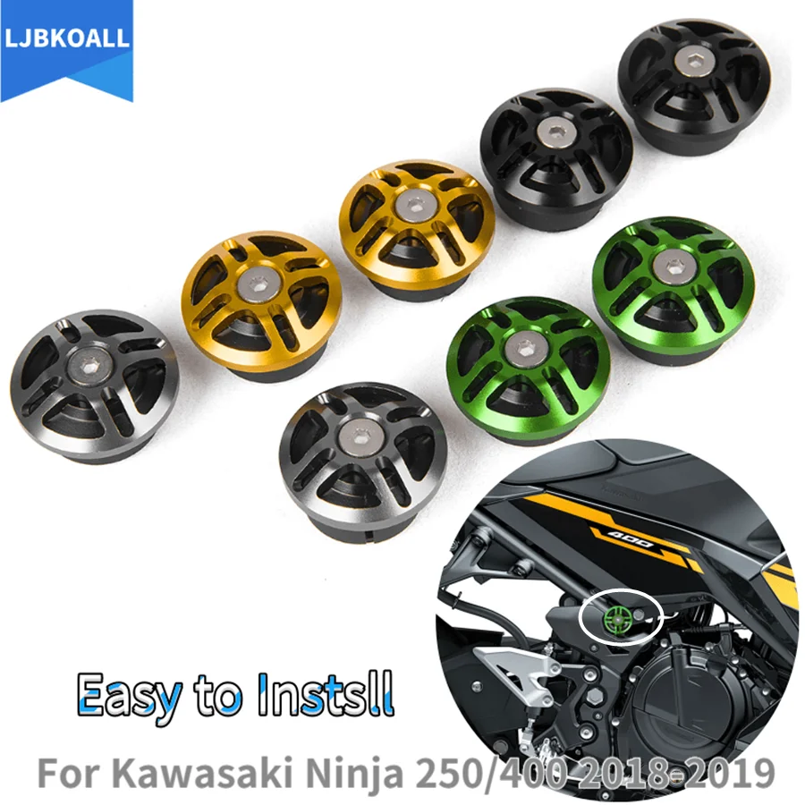 

Ninja 400 Accessories Motorcycle CNC Aluminum Frame Plug Cap Decorative Cover for Kawasaki Ninja 250 400 2018 2019 2020 2021
