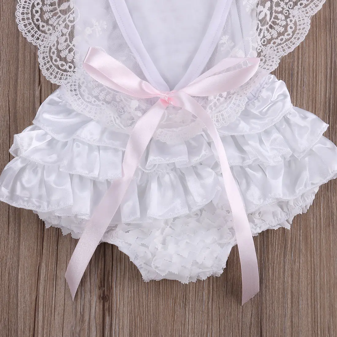 Newborn Baby Summer Clothing Princess Girls Romper Lace Floral Ruffle Sunsuit Sleeveless White Jumpsuit Outfits Clothes 0-18M