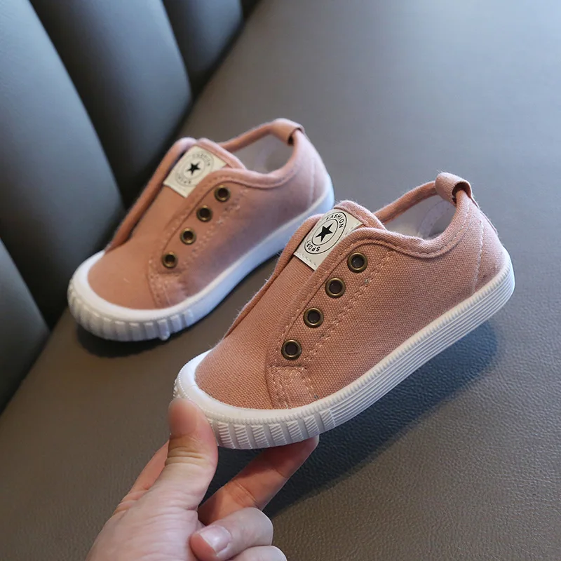 Кеды детские без шнуровки Классические мягкие холщовые кроссовки Повседневная