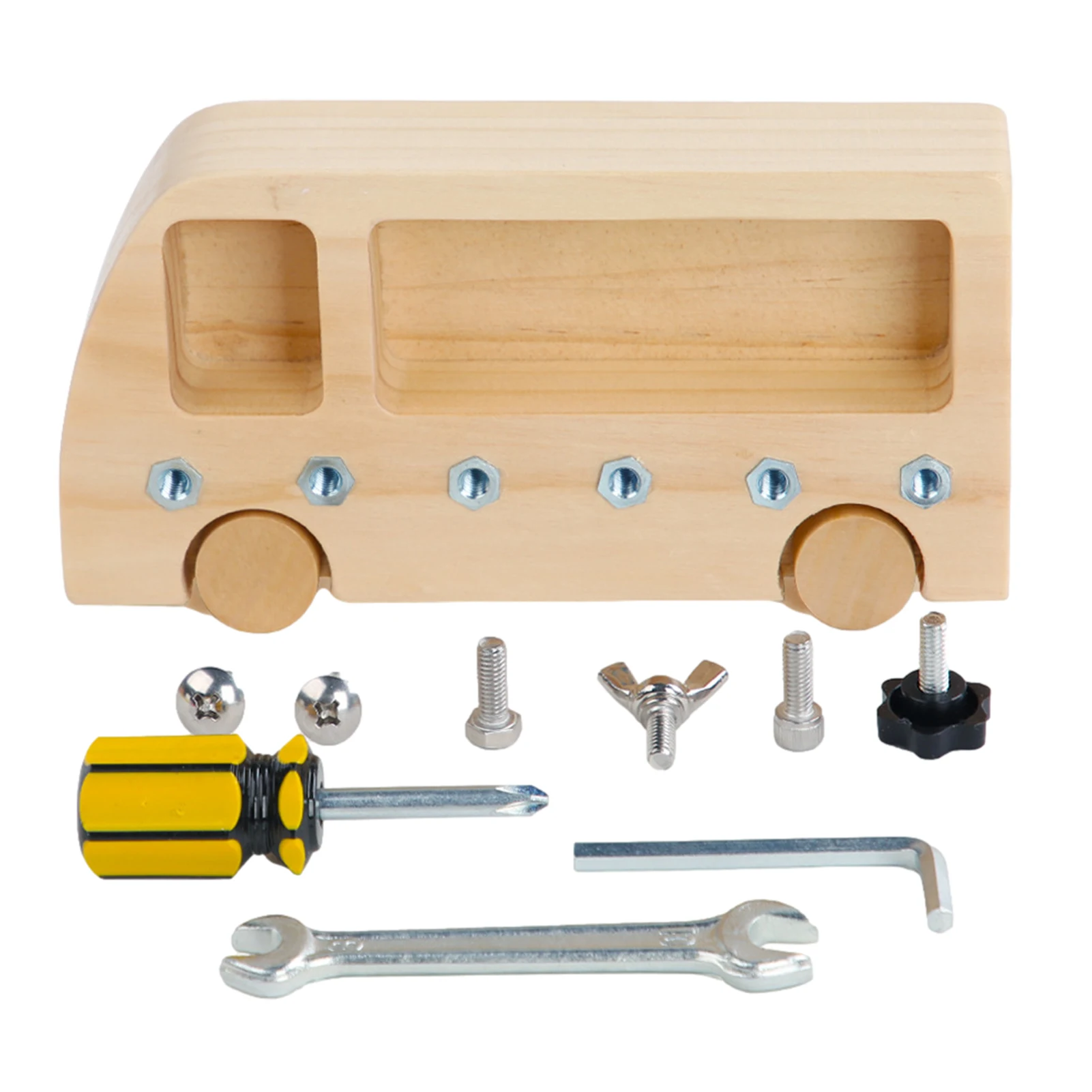 

New Montessori Wooden Screwing Driver Board Educational Learning Toy Workbench Practical Basic Life Skills Nuts Screw Bolts Set