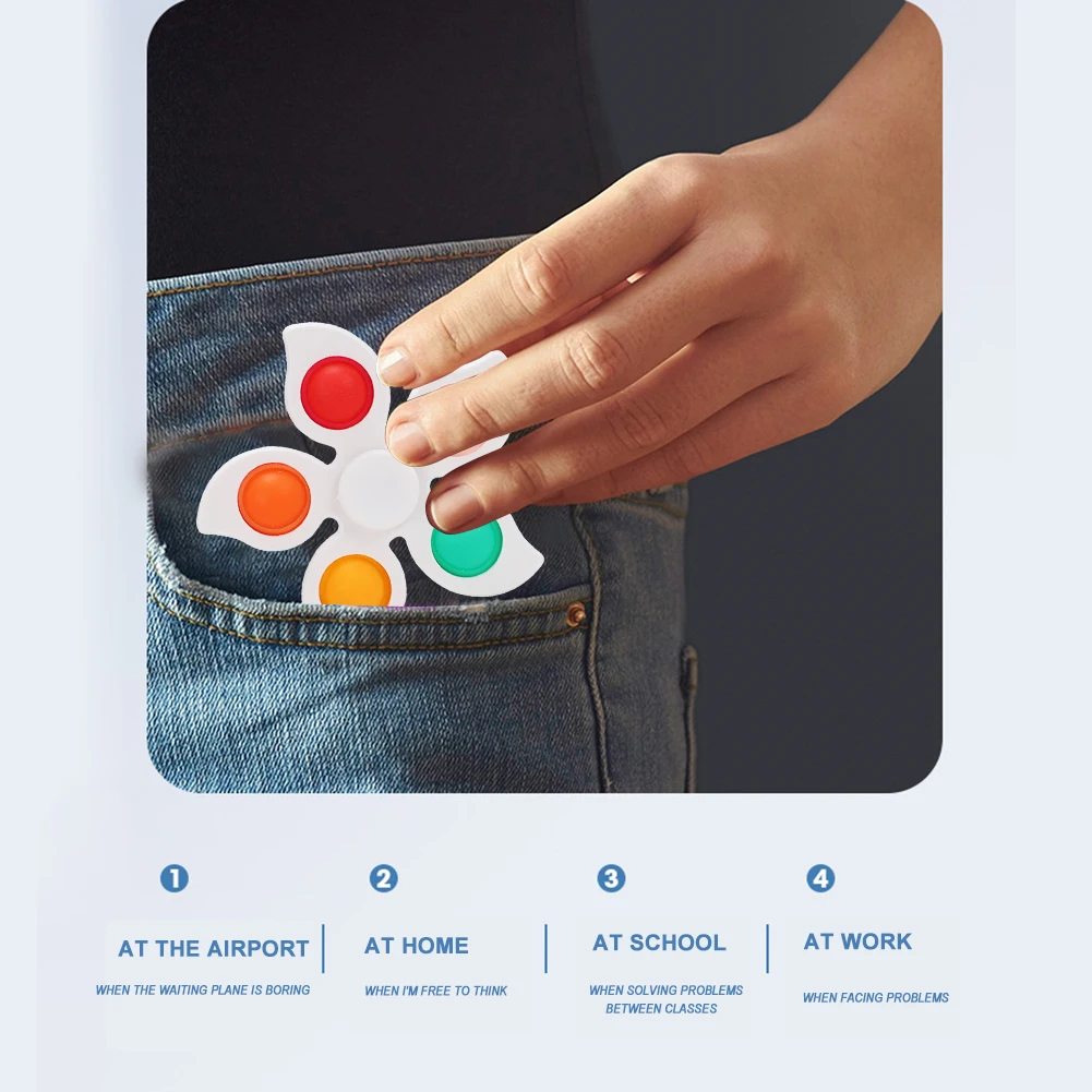 LLavero de Gyro con hoyuelos Simple para chico s, juguete sensorial de burbuja de empuje, antiestr&eacute;s, relajante, juguetes para Autismo para adultos y ni&ntilde;os chico-3