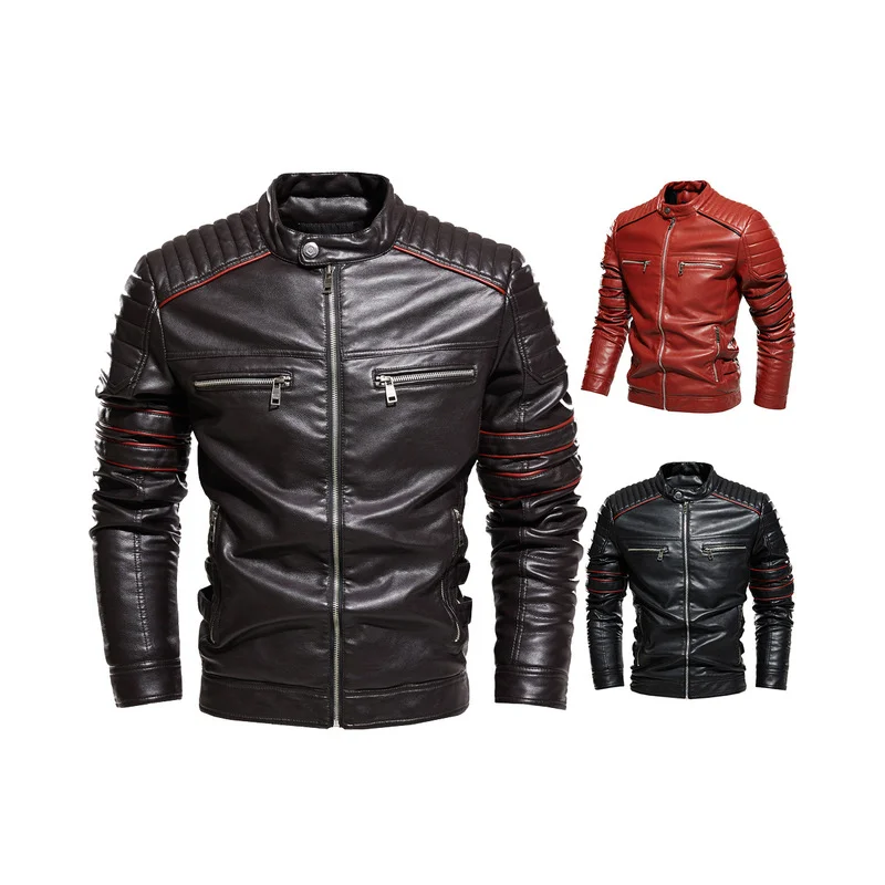 

Men Jacket Leather Jacket Men Motorcycle Jacket Fashion Streetwear Biker Coat Slim Fit Autumn Winter Coat Men Fur Lined -40