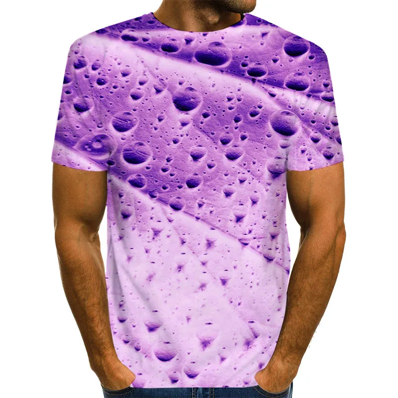 

UNEY Leaf Shirt Waterdrop Graphic US Size T Shirt Novelty Paint Tshirt Men/Woman Short sleeve Round neck Tops La Tees