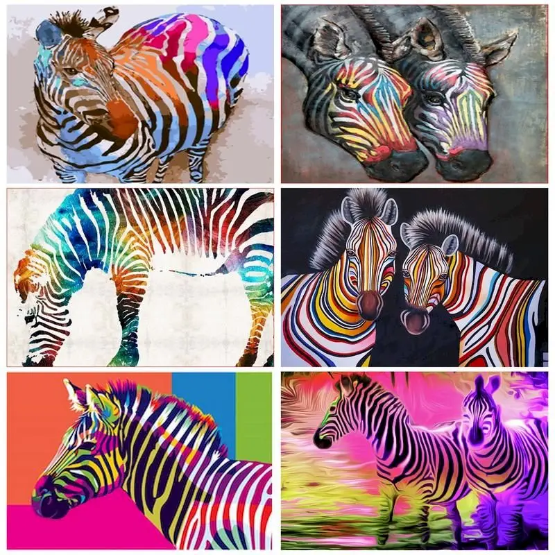 

Paints By Numbers Animals Zebra Pictures Oil Painting By Number Set Gift Acrylic Coloring By Numbers On Canvas Wall Decor Kits