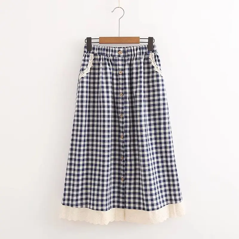 Новая летняя юбка в богемном стиле с цветочным принтом из хлопка и льна цельная