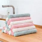 Супер впитывающий коралловый флис Кухня кухонное полотенце для рук салфетка для чистки, салфетка для раковины антипригарным нефти чистящие тряпки кухонный инструмент